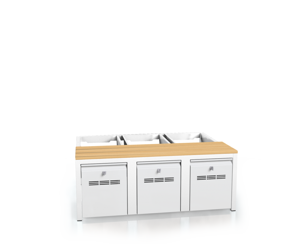 Předlavička s bukovými latěmi  - se zásuvkami na obuv 375 x 1050 x 800